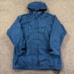 Vintage REI Jacket Womens 10 Blue Gore-Tex Hooded Parka‎ 90s Hiking Waterproof